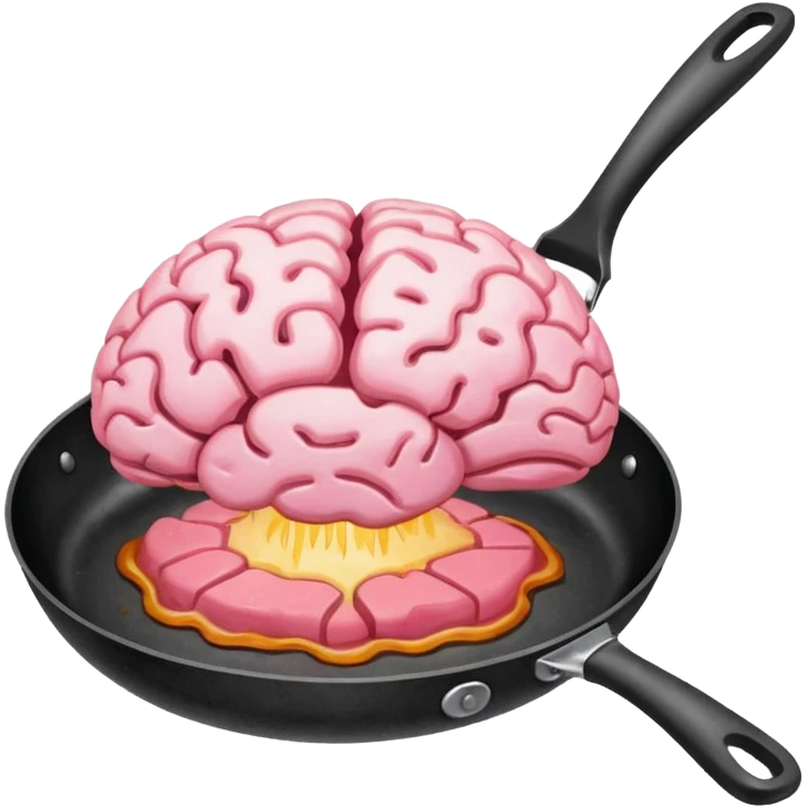 Brain in a frying pan emoji