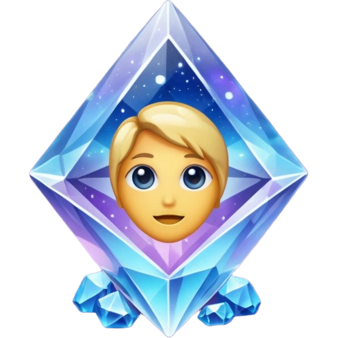 Galaxy within a crystal emoji