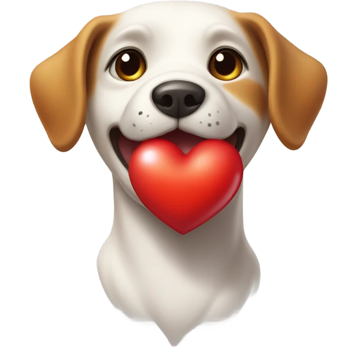 Dog holding heart emoji