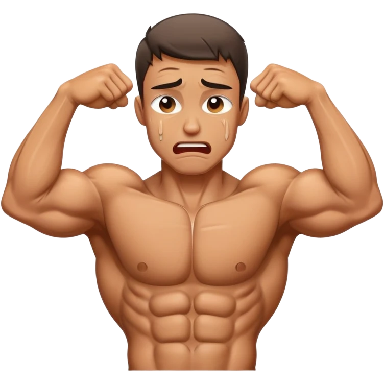 skinny bodybuilder crying emoji