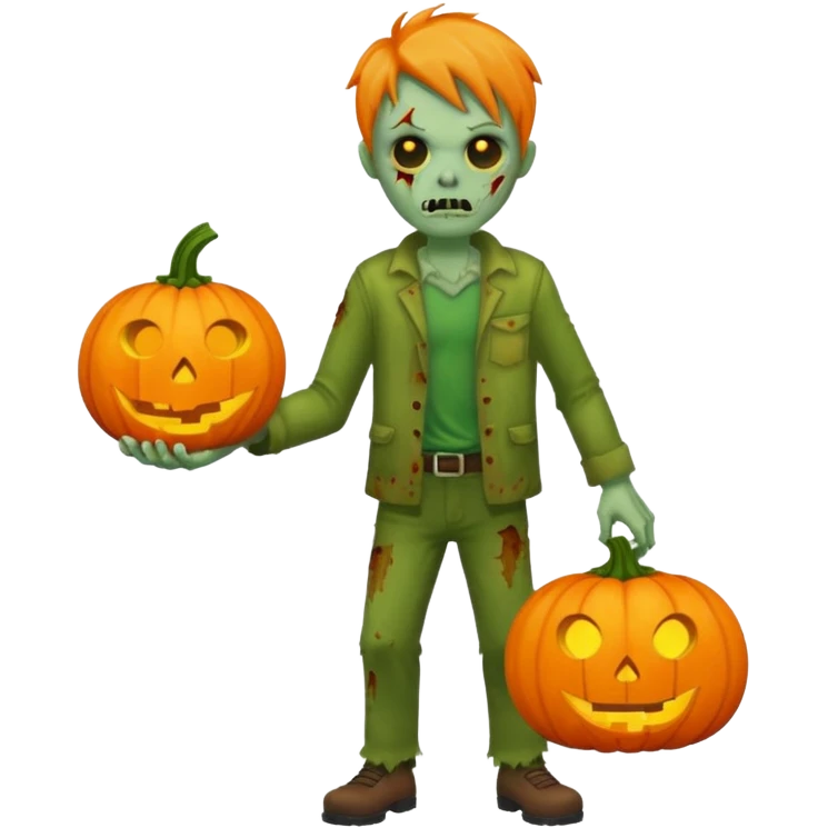 zombie with pumpkin emoji