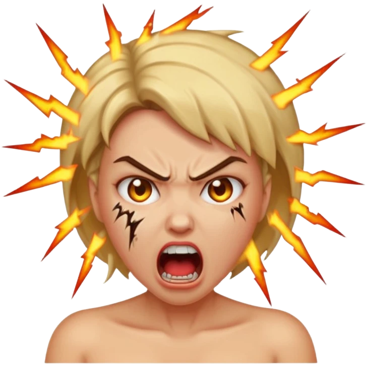 angry electrocuted woman emoji