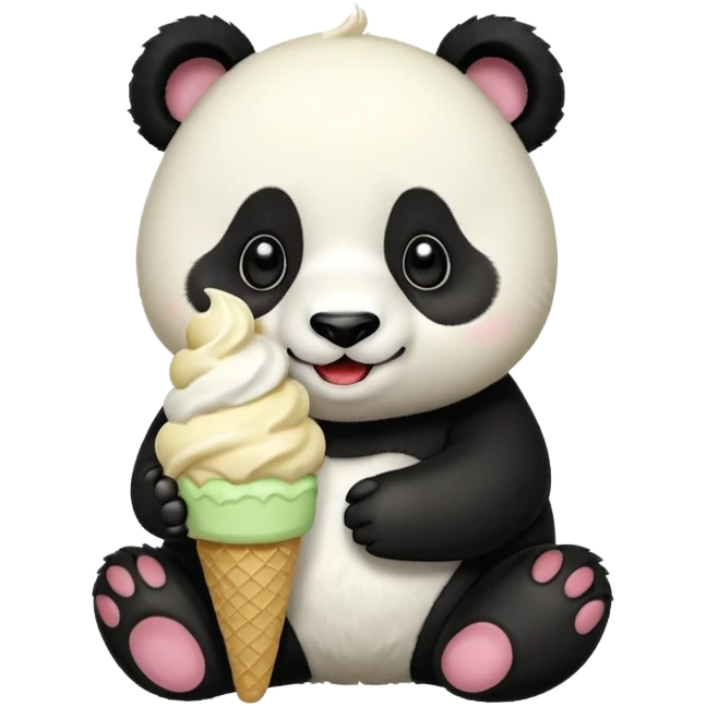 Panda eating ice cream emoji