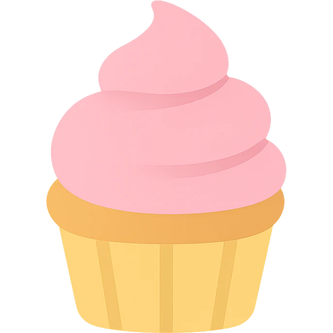 A cupcake with pink icing emoji