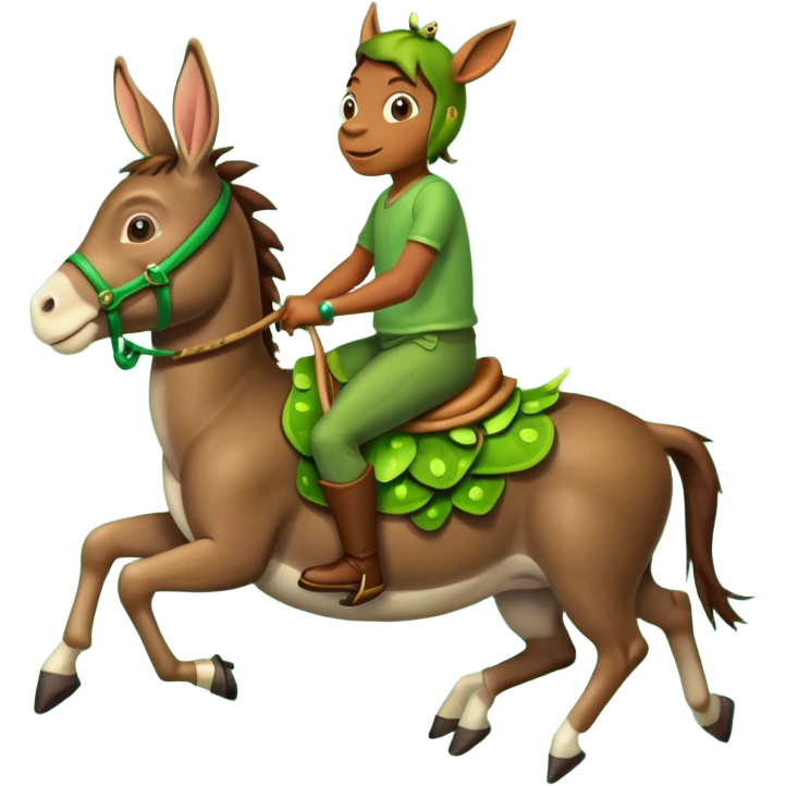 A donkey riding a frog emoji