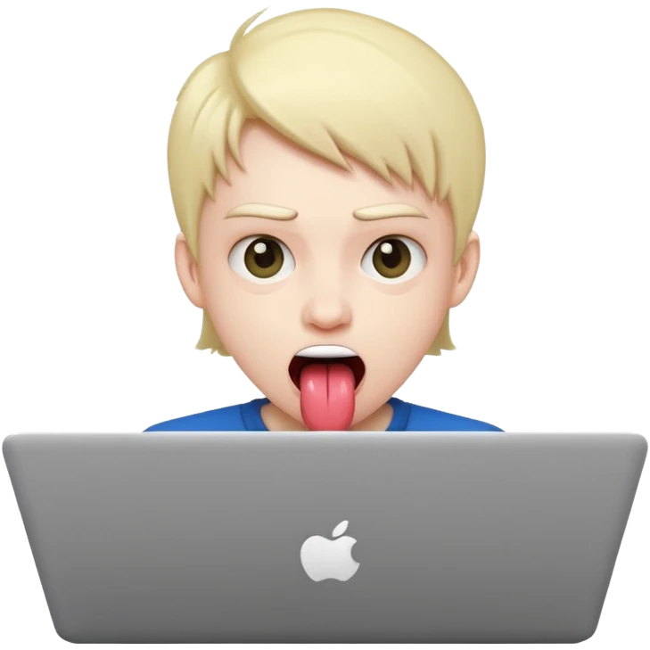 student with laptop, tongue out, crazy expression emoji