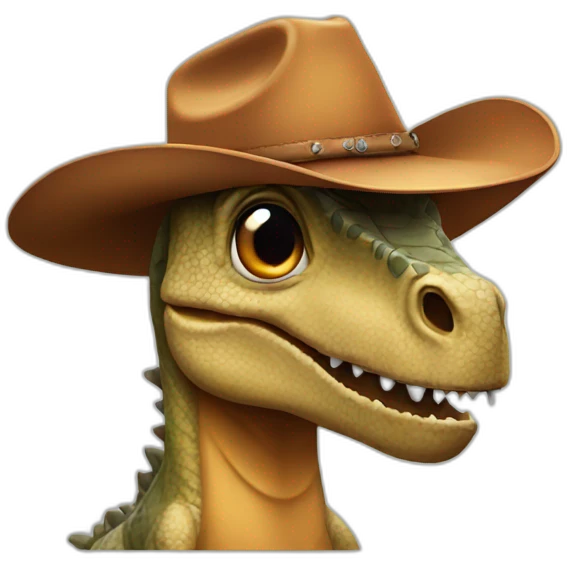 dinosaur with a cowboy hat emoji