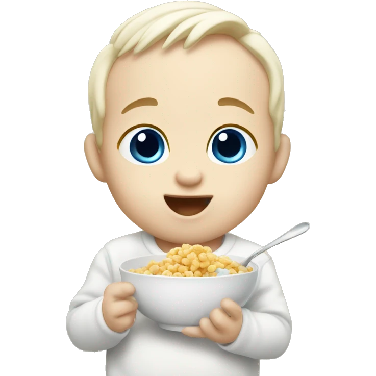 Baby Casper eating cereal emoji