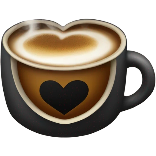 Black heart with cup of coffee  emoji