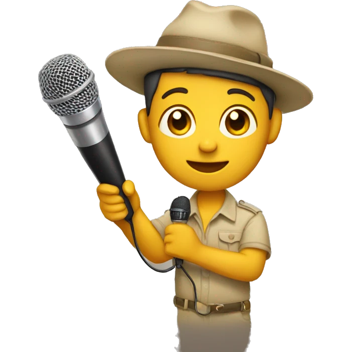 Safari holding microphone emoji