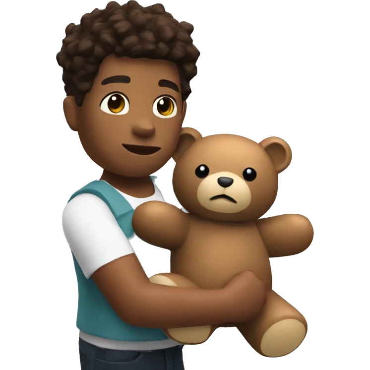 Roblox character holding a teddy bear emoji