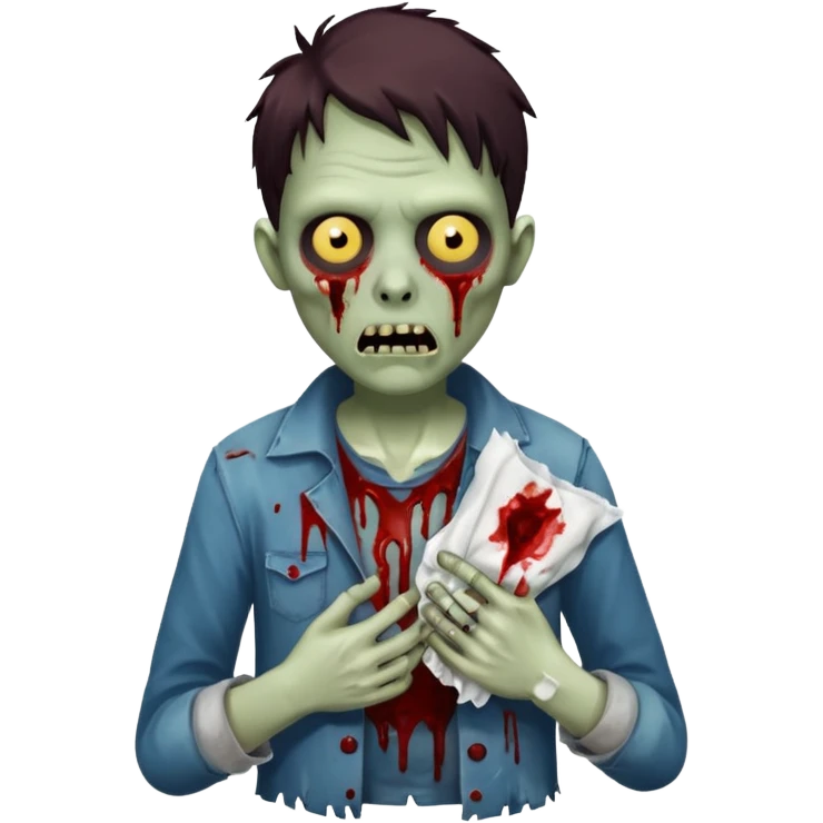 zombie with tissue emoji