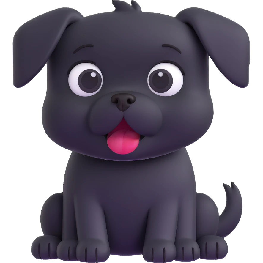 crying black dog emoji