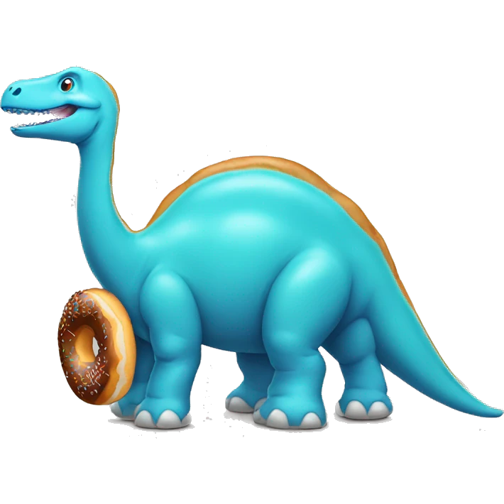 Brontosaurus blue eating donut  emoji