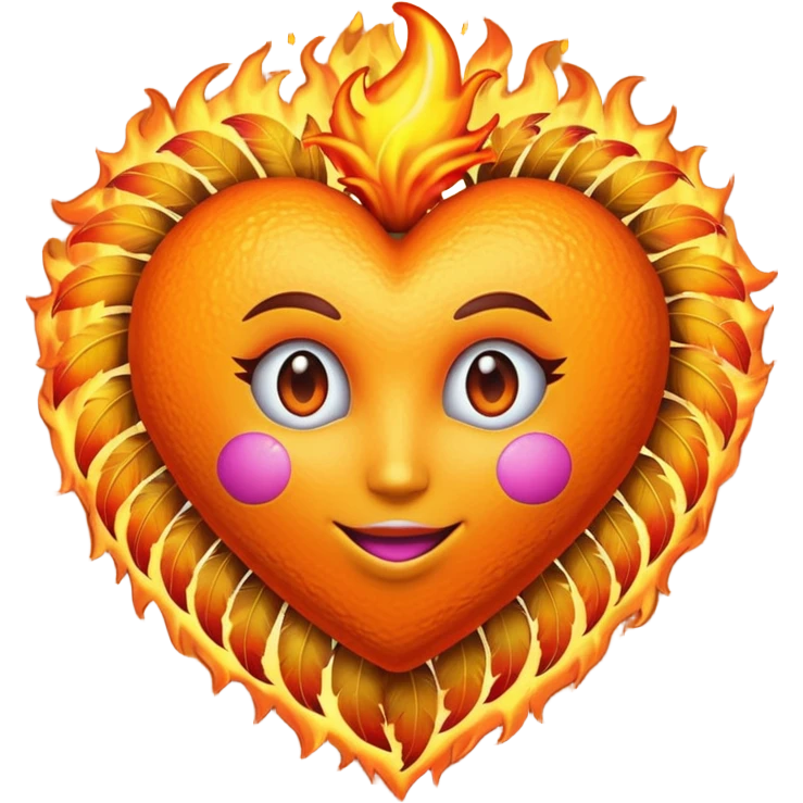 emoji orange heart flaming showgirl emoji