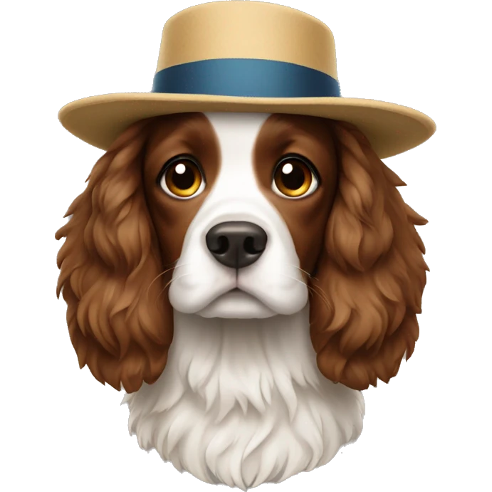 Spaniel with a hat on emoji
