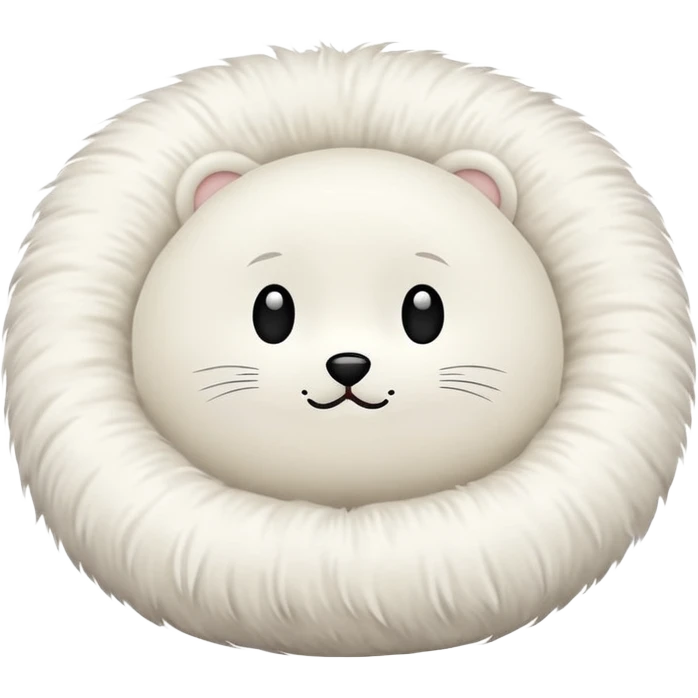 white round pillow made out of fur emoji