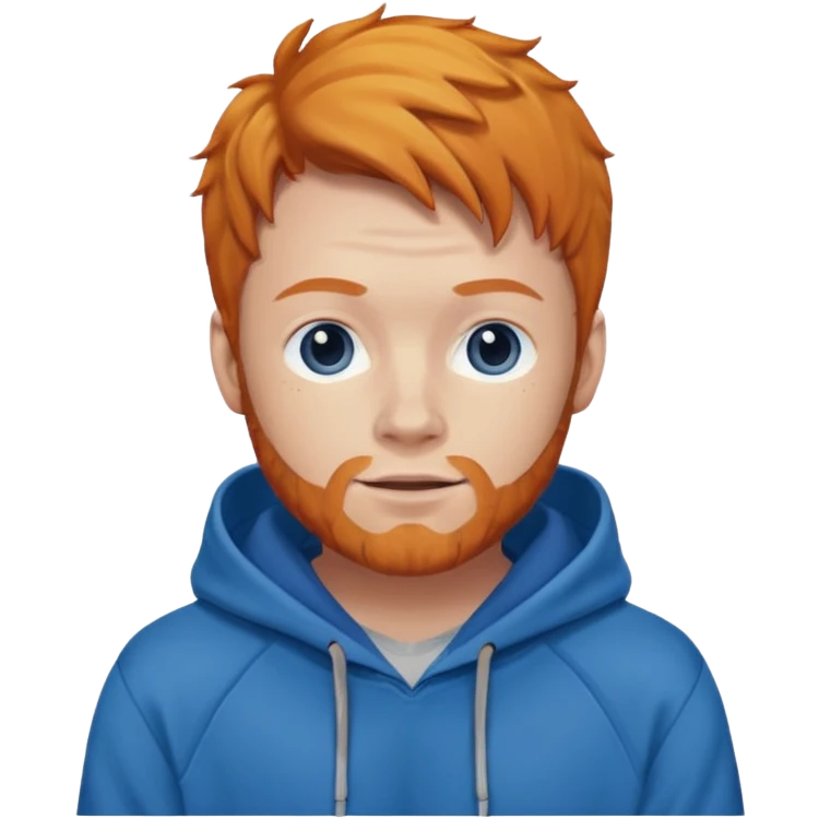 ginger man with blue hoodie emoji