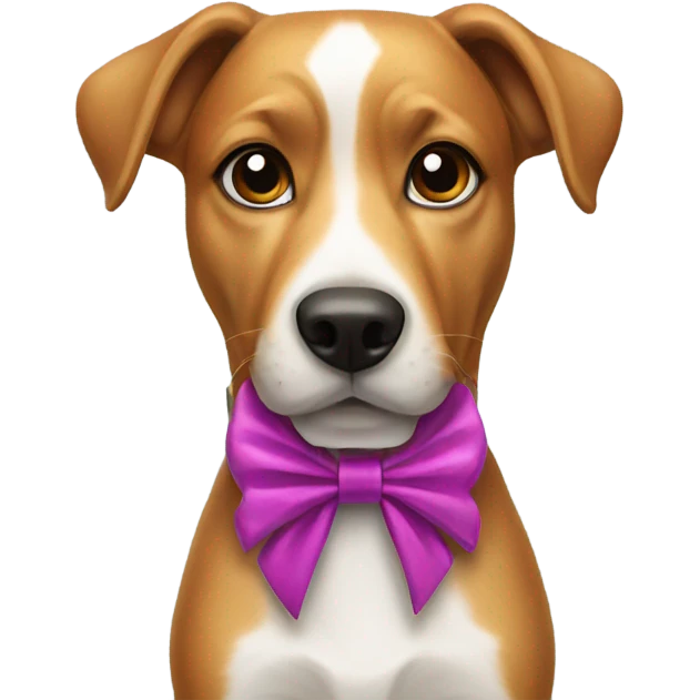 Dog whit a bow emoji