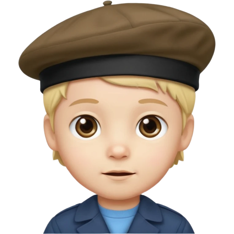 male toddler with beret emoji