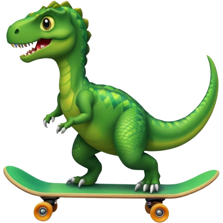 Dinosaur on a skateboard emoji