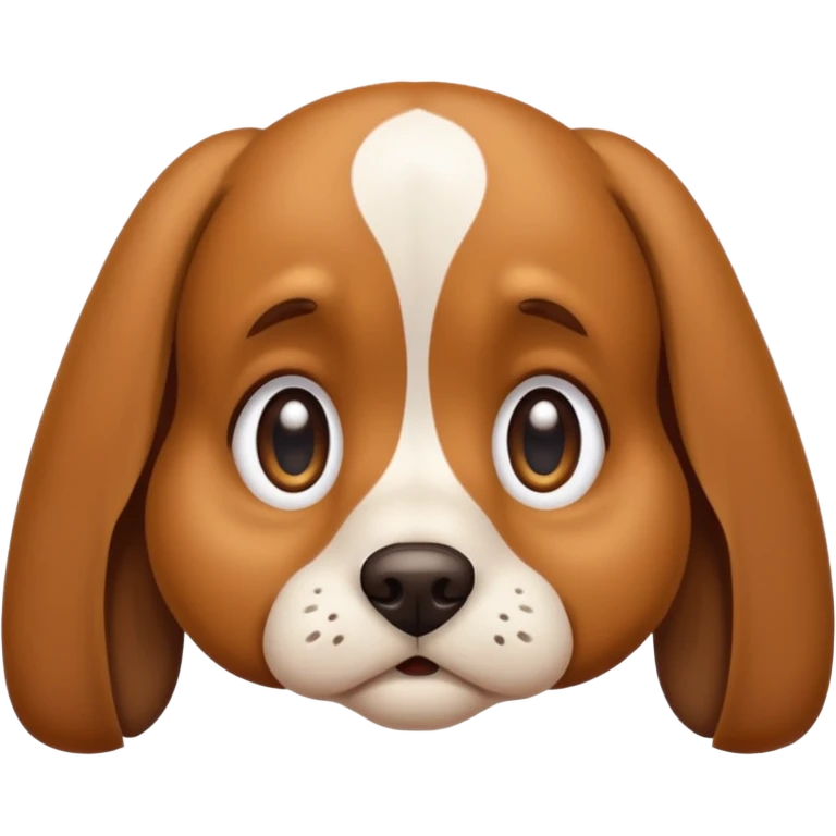 face of cute sad dog with big bright eyes emoji