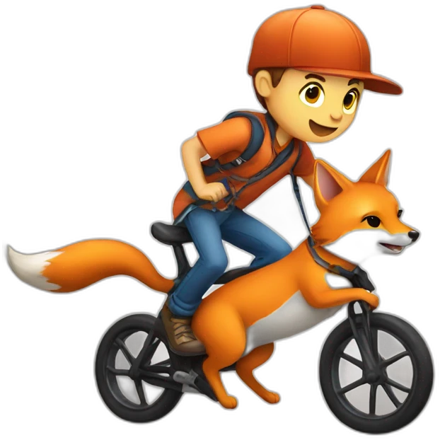 Boy riding fox with a yoyo emoji