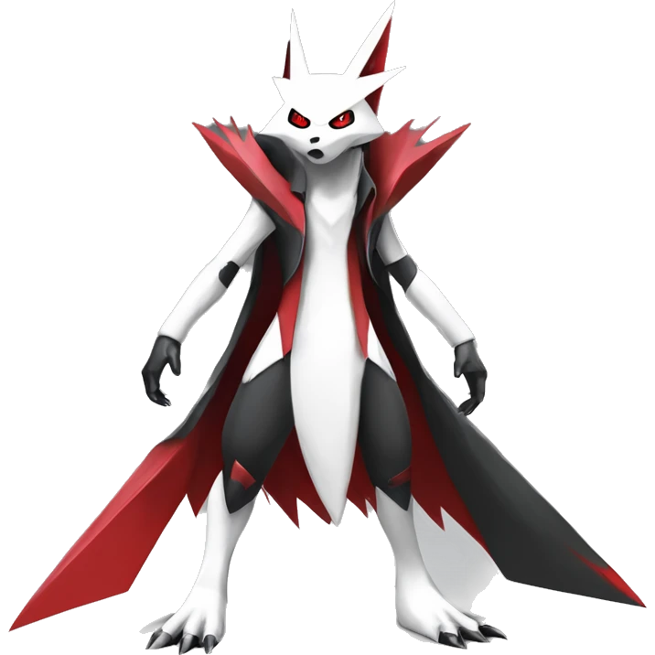  Cool Edgy Futuristic Black White Red Zangoose-Digimon-Medabot full body emoji