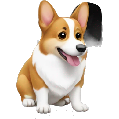 Corgi in a white farrier truck emoji