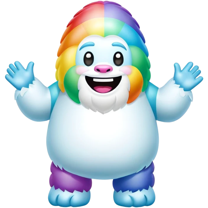 easter rainbow inflatable bouncy yeti emoji