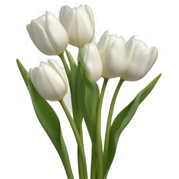 white tulips with faces emoji