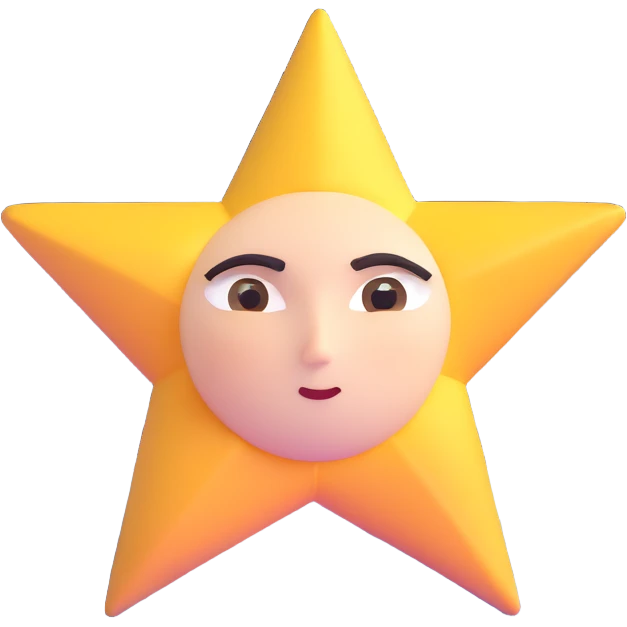 determined star with strong eyebrows in a night sky emoji
