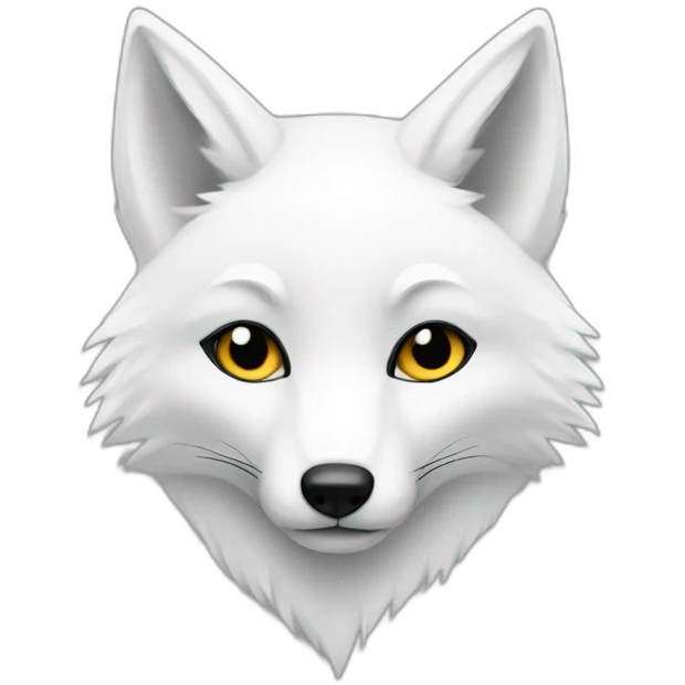White fox only outlines emoji