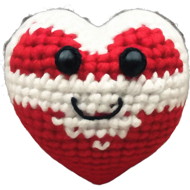 Big red Heart amigurumi  emoji