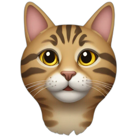 tabby cat head and computer emoji