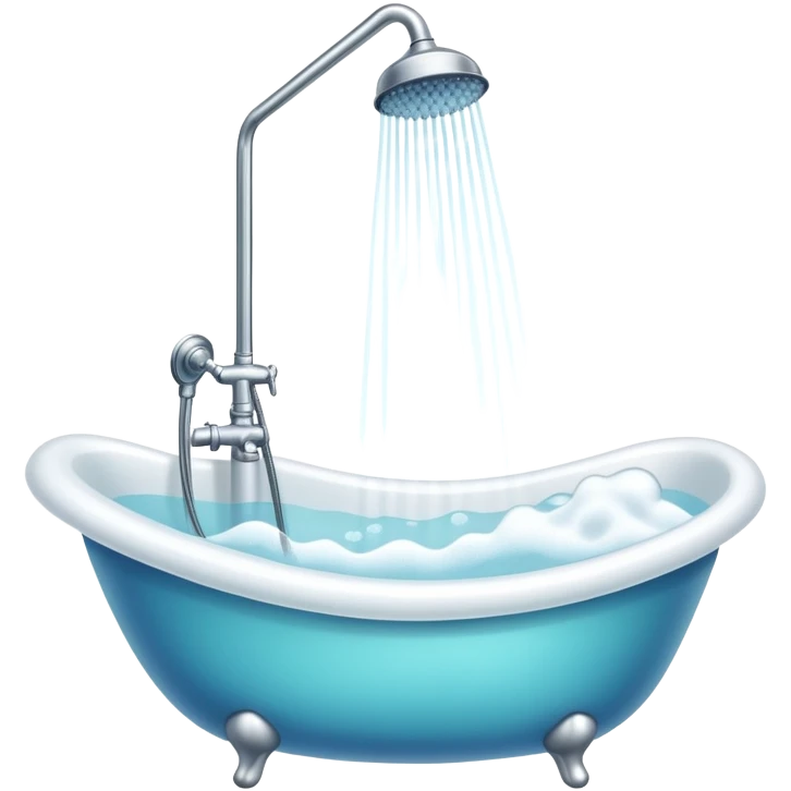 A bubble bath with shower above the tub emoji