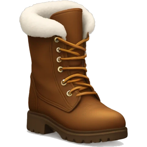 Brown boots with why fluff inside emoji