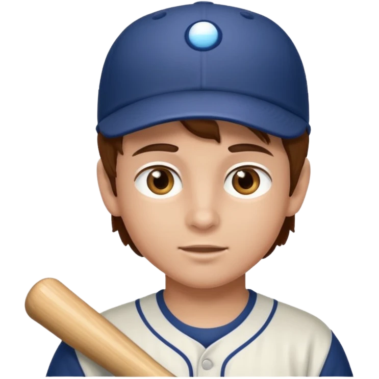 A boy playing  playing baseball and that has hazel eyes and brown hair  emoji