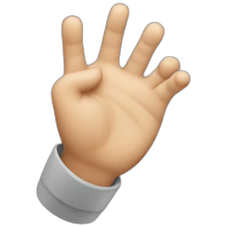 Hello speaking with hand emoji