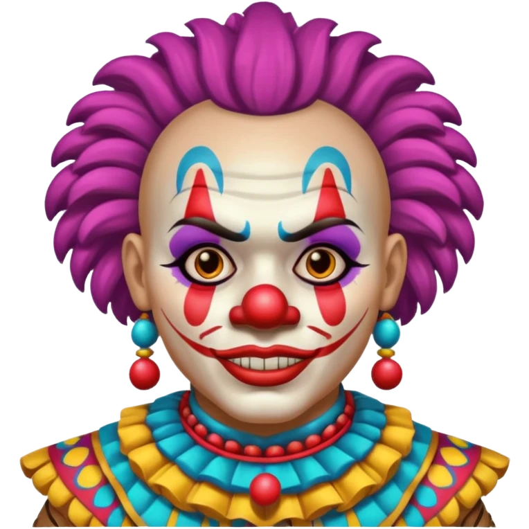 clown, wearing mayan warrior custome emoji