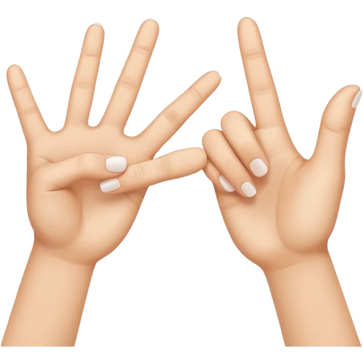 two white ones that reach out to each other with their index fingers like in the painting of the creation of Adam emoji