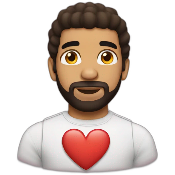 drake with heart hair emoji