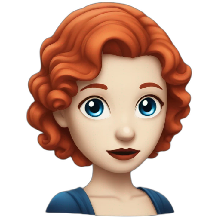 vampire girl with red hair and blue eyes, fair skin emoji