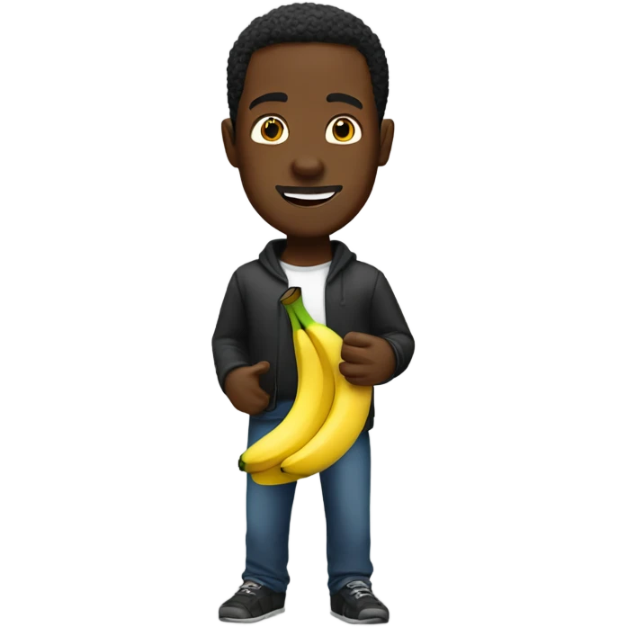 Black guy with a banana emoji