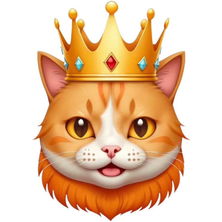 Cat crying with crown emoji
