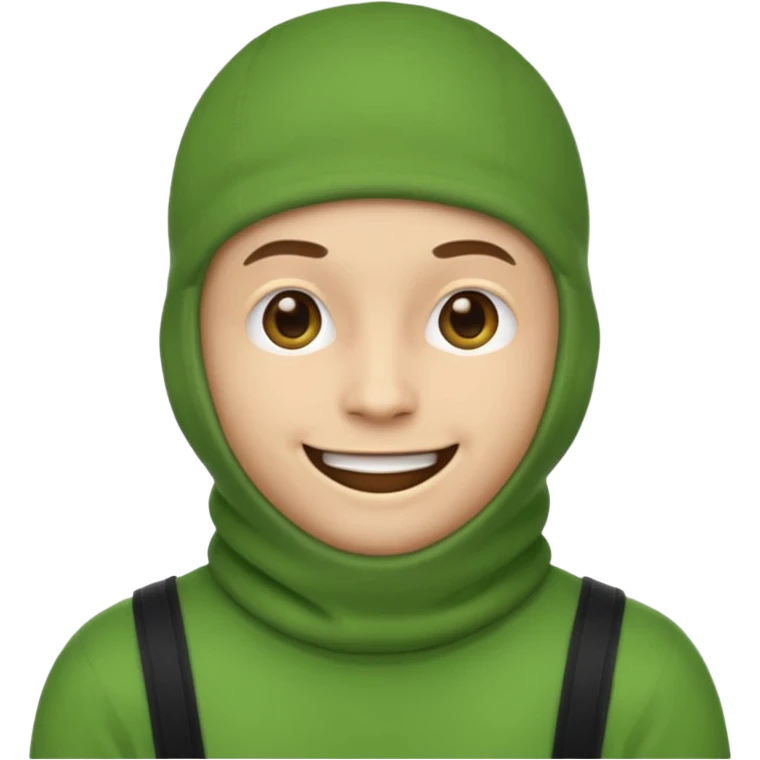 emoji face wearing a green balaclava, no text emoji