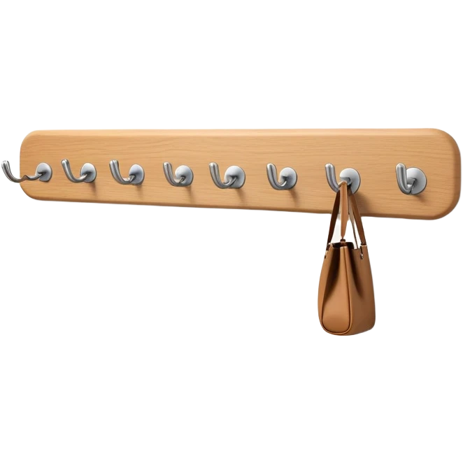 minimalist wall-mounted coat rack with clean lines and rounded hooks emoji