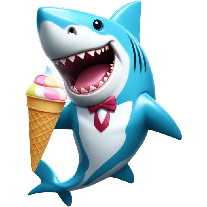 shark with suit eating ice cream  emoji