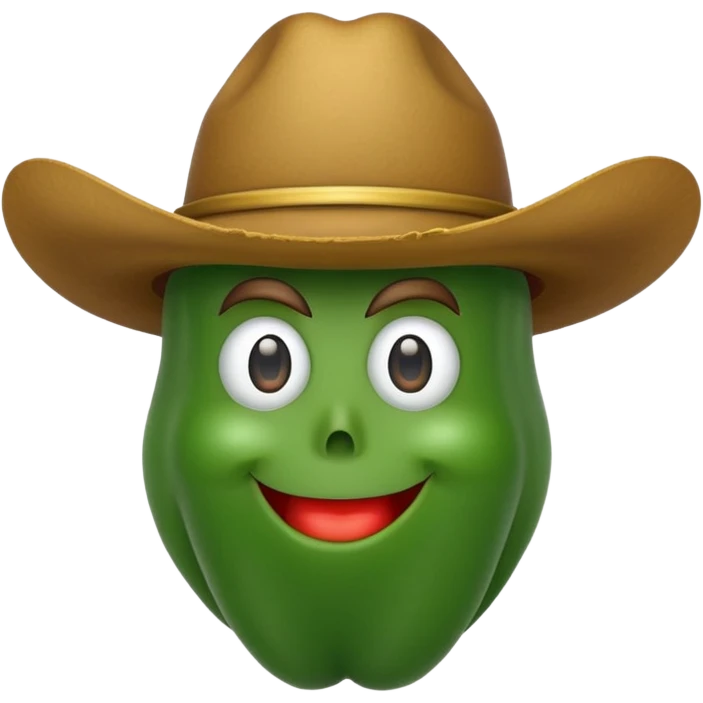 green vegetable with a top cowboy hat emoji