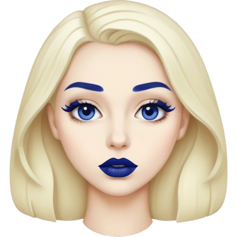 Navy blue kiss emoji
